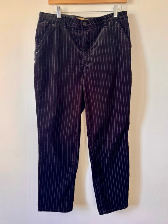 Democracy Pants - Democracy Velvet Striped Pants Black Size 12